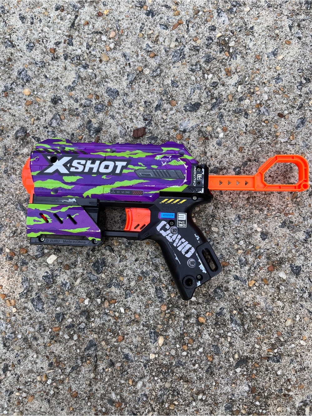 Kids Foam Blaster Toy - Purple & Green with Orange Accents